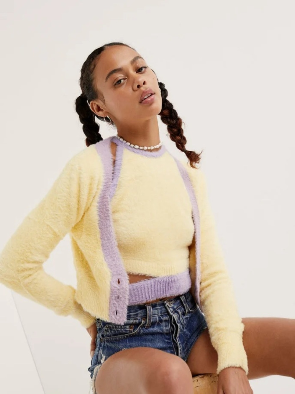 For Love & Lemons Sheila Cropped Cardigan S